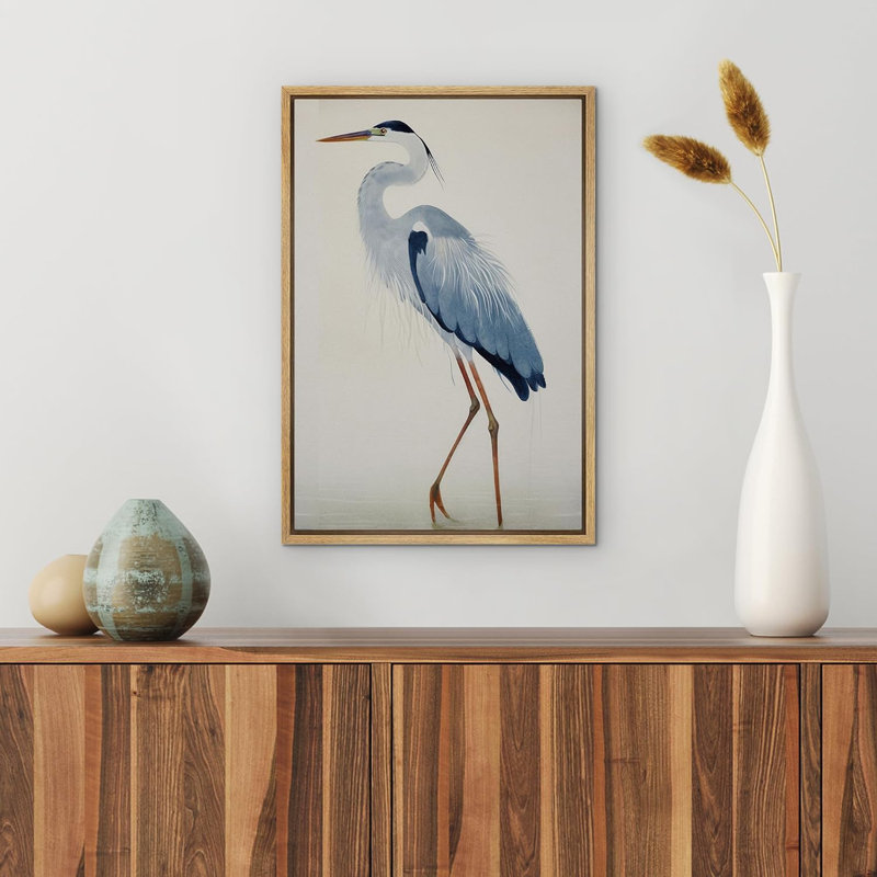 Great Blue Heron, Pen & Ink Watercolor Giclée Print, Rustic Framed Heron Print, Bird Lover Gift, Stocking store stuffer Bird Art, Bird wall Art